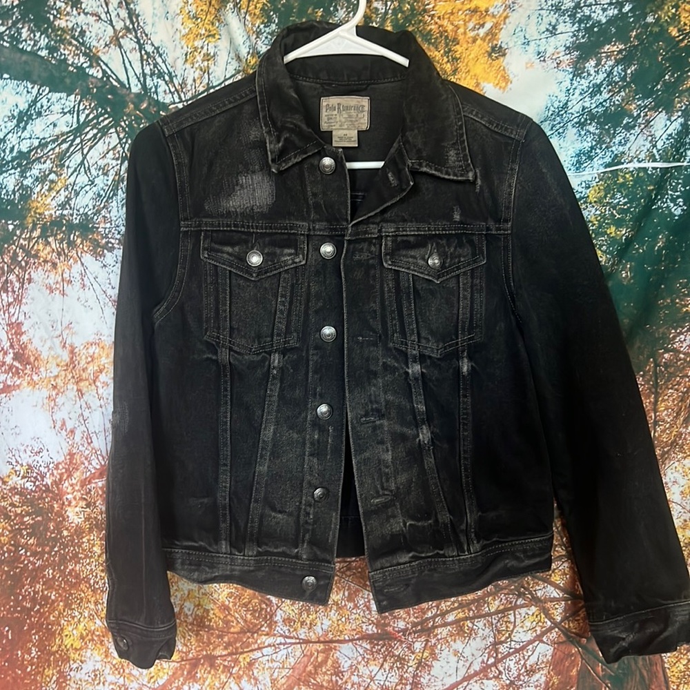 Polo Ralph Lauren Black Distressed Jacket unisex M